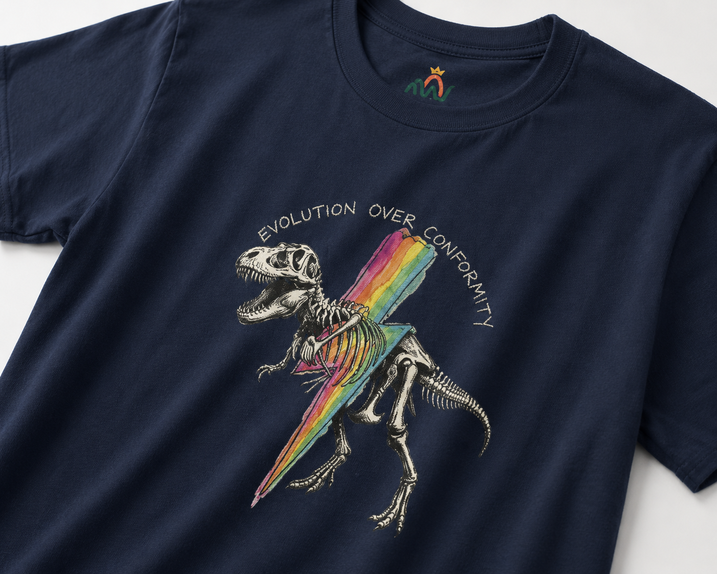Evolution Over Conformity Dinosaur Skeleton Kids genetic difference tee Tee