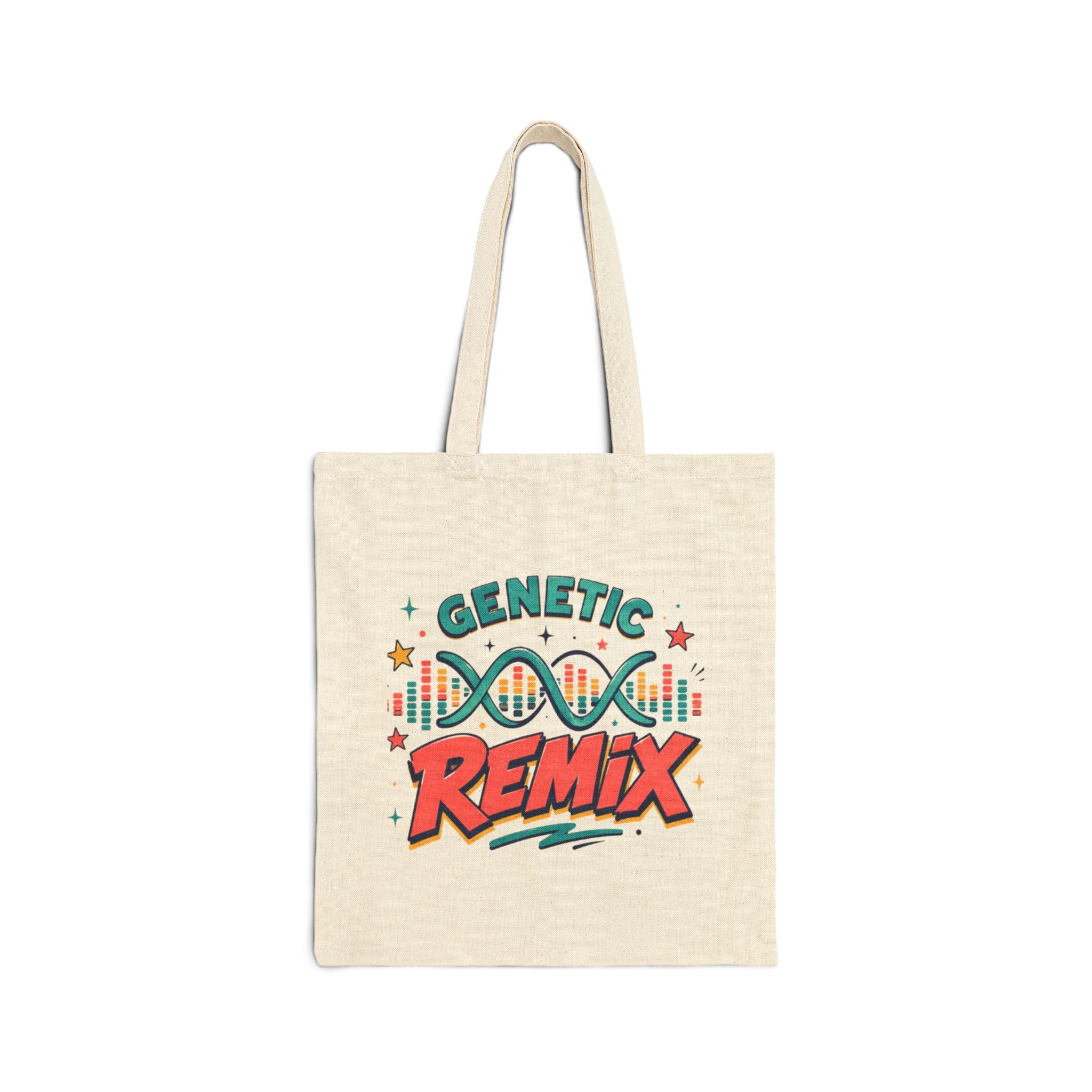 Genetic Remix Canvas Tote Bag — Retro DNA Science Gift