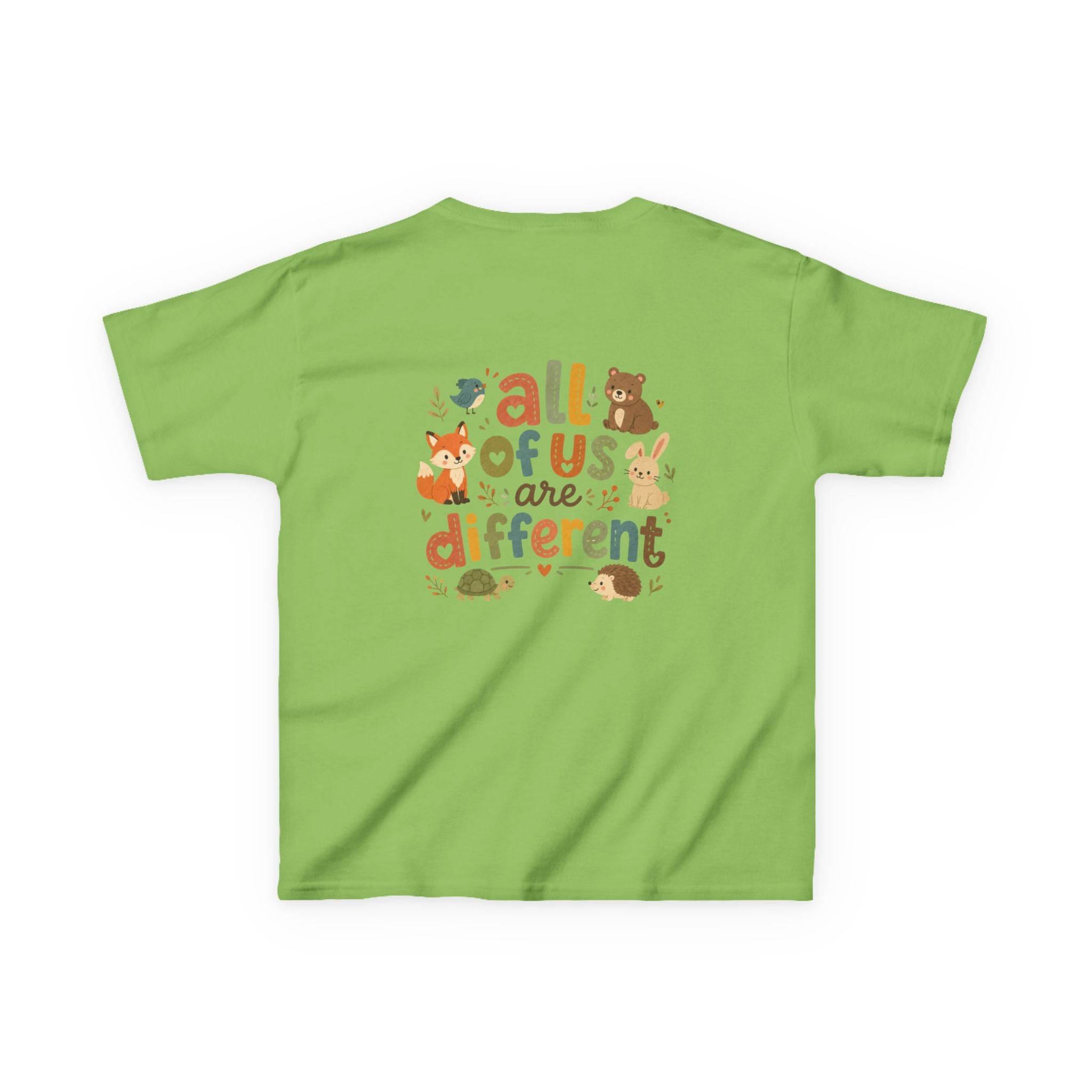 Kids Tee — 'All of Us Are Different' Cute Forest Animals