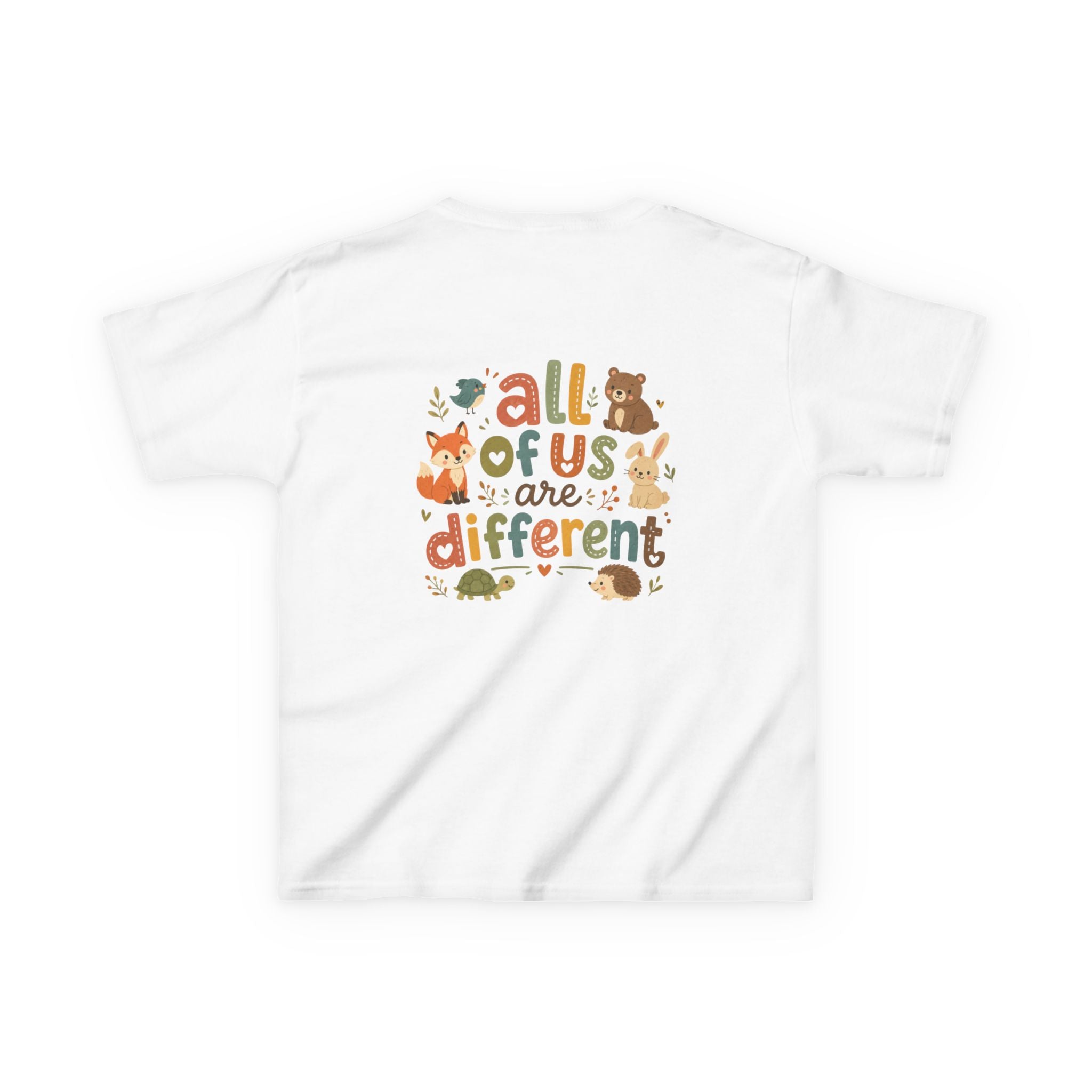 Kids Tee — 'All of Us Are Different' Cute Forest Animals