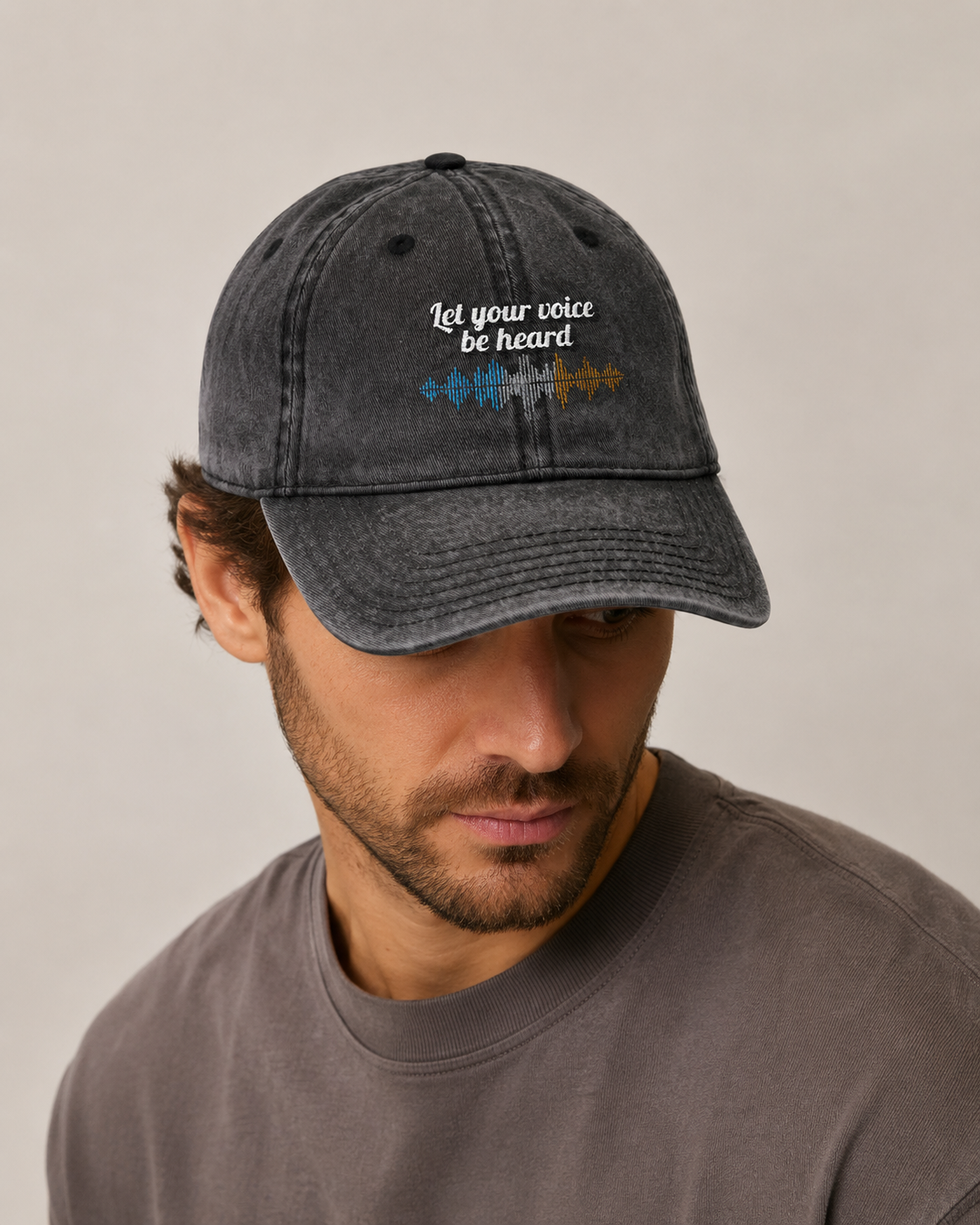 Vintage Embroidered Cap — "Let Your Voice Be Heard" Distressed Baseball Hat