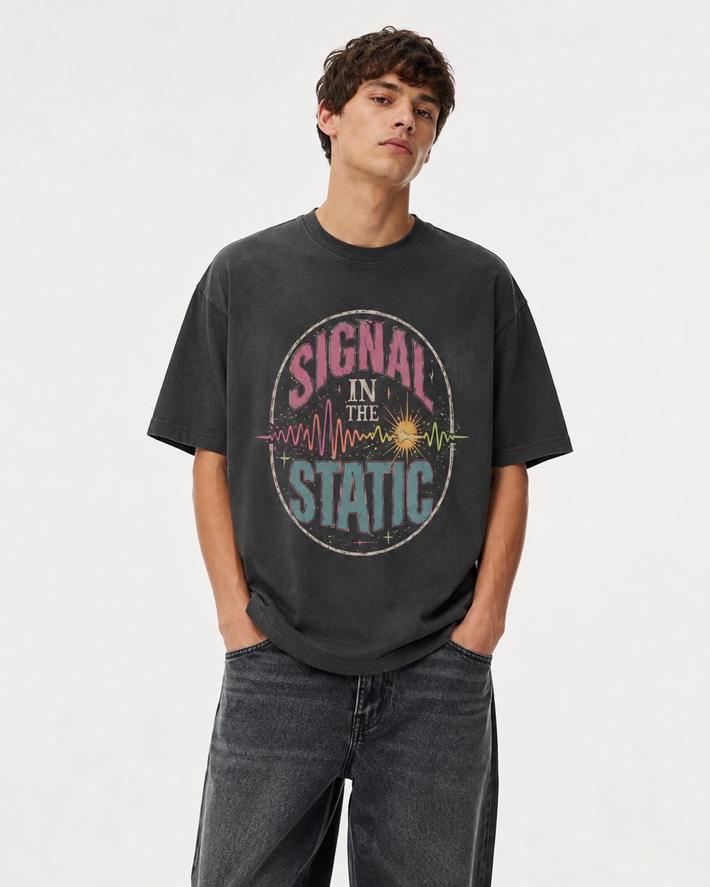 Signal in the Static Retro Graphic Tee advocacy tee