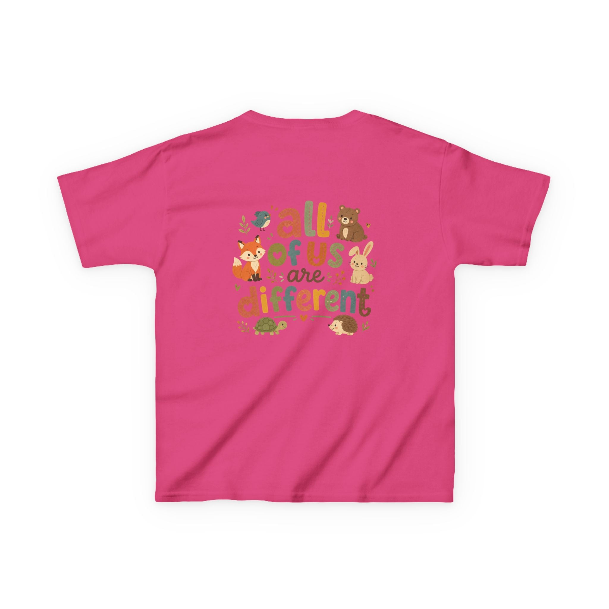 Kids Tee — 'All of Us Are Different' Cute Forest Animals