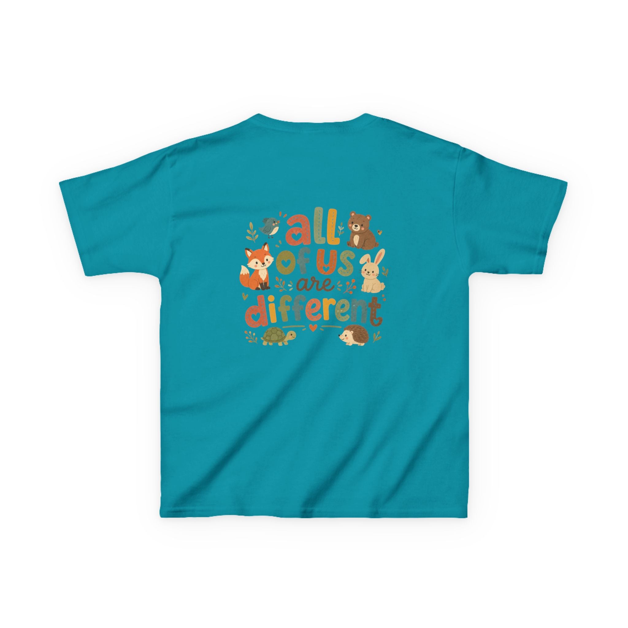 Kids Tee — 'All of Us Are Different' Cute Forest Animals