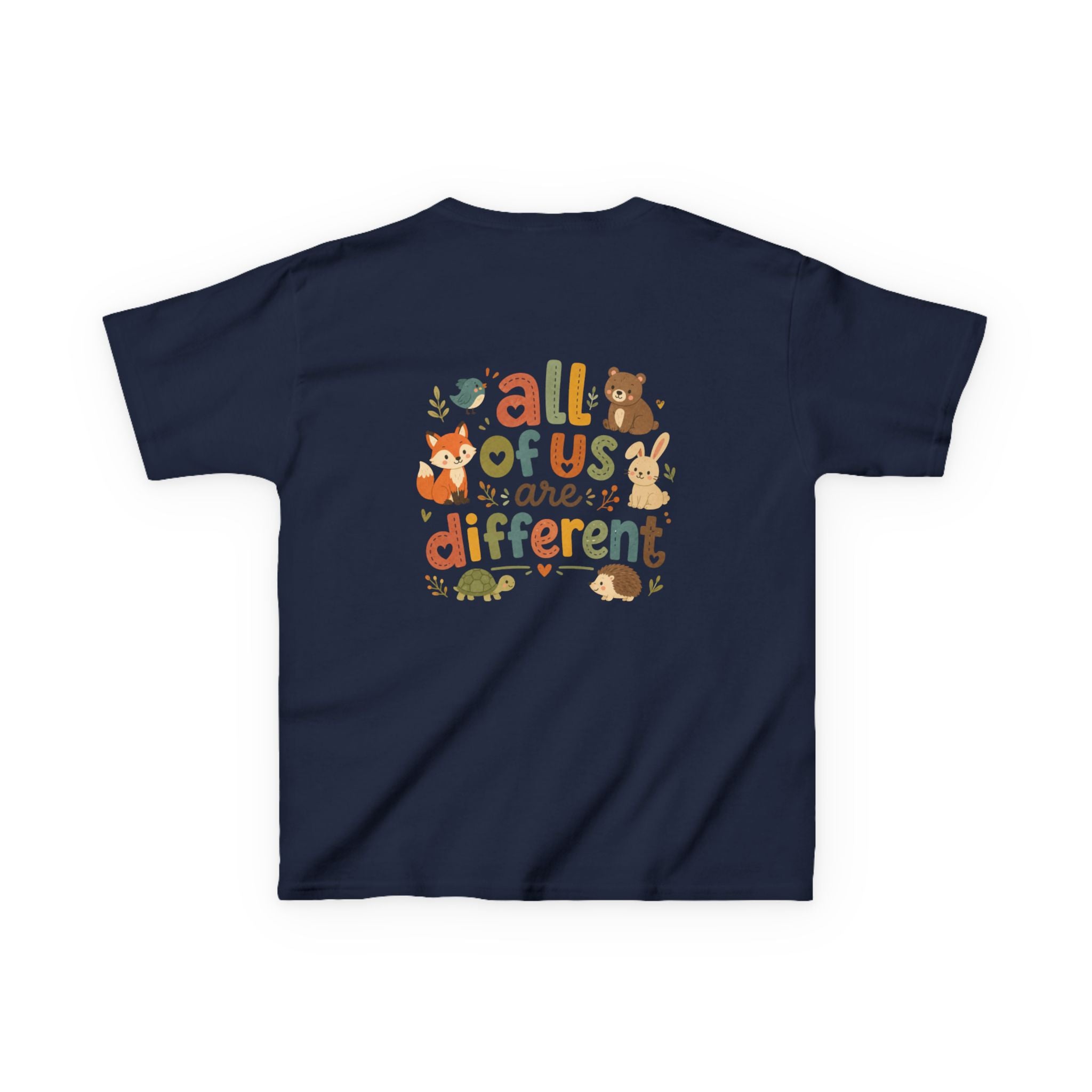 Kids Tee — 'All of Us Are Different' Cute Forest Animals