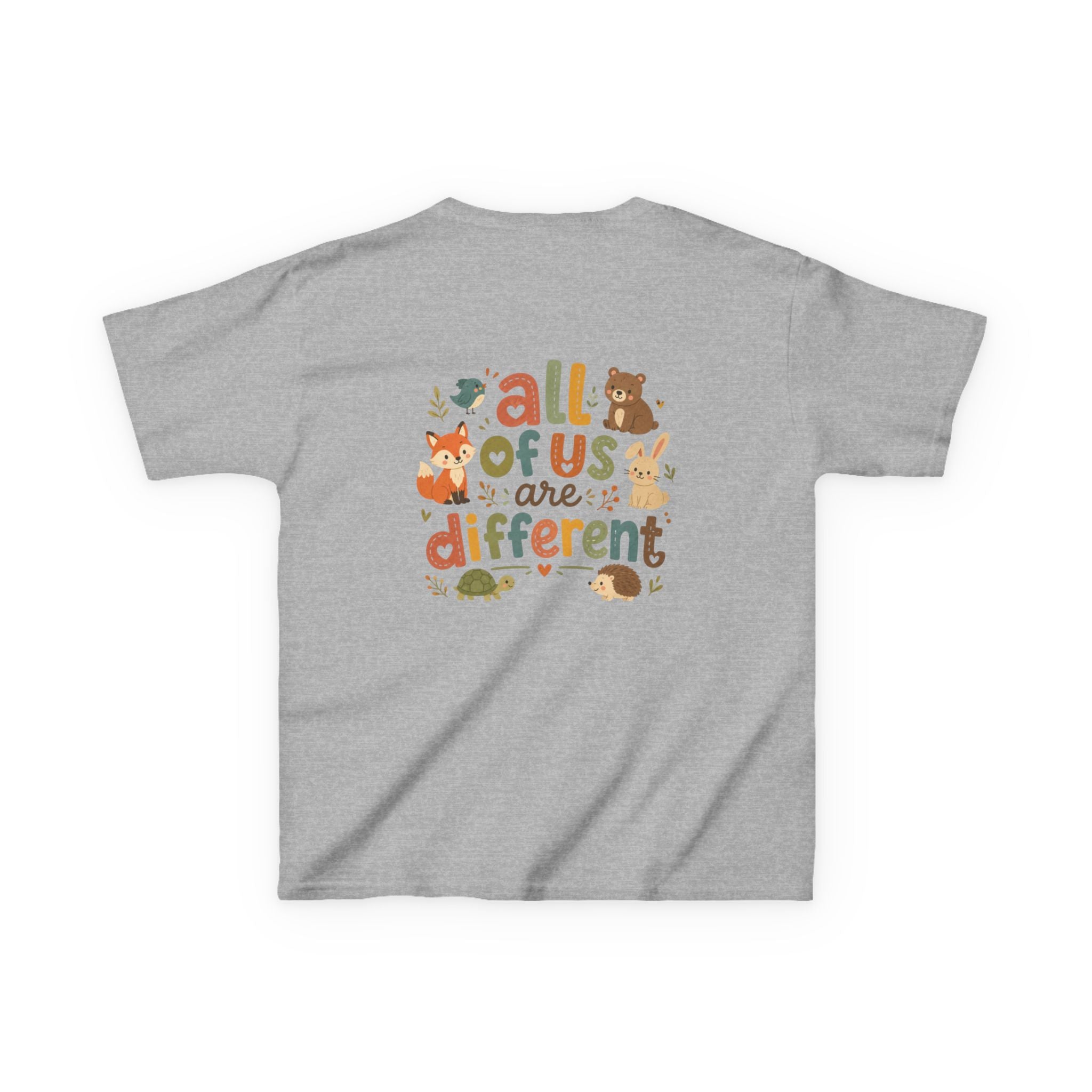Kids Tee — 'All of Us Are Different' Cute Forest Animals
