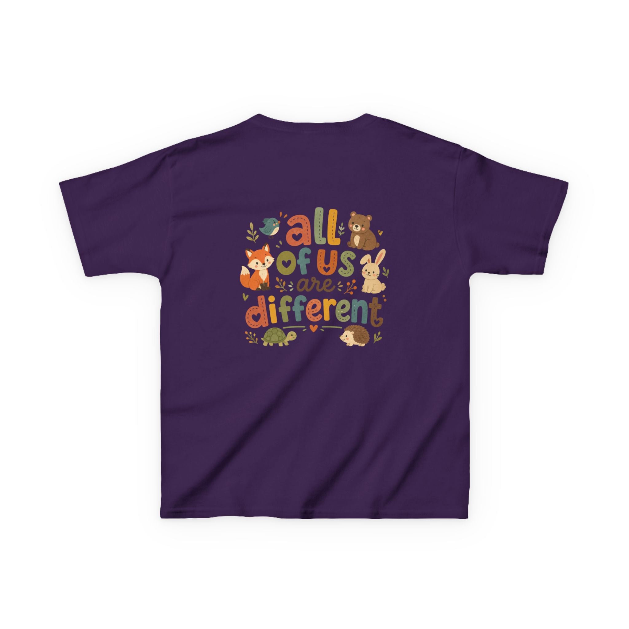 Kids Tee — 'All of Us Are Different' Cute Forest Animals
