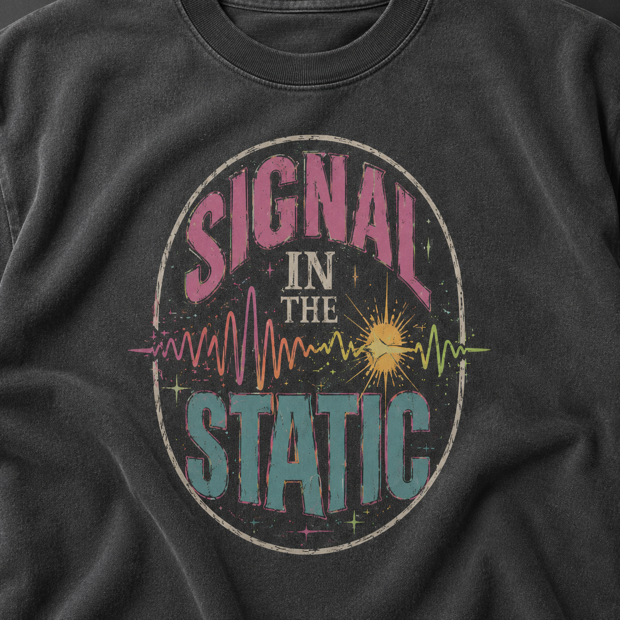 Signal in the Static Retro Graphic Tee advocacy tee