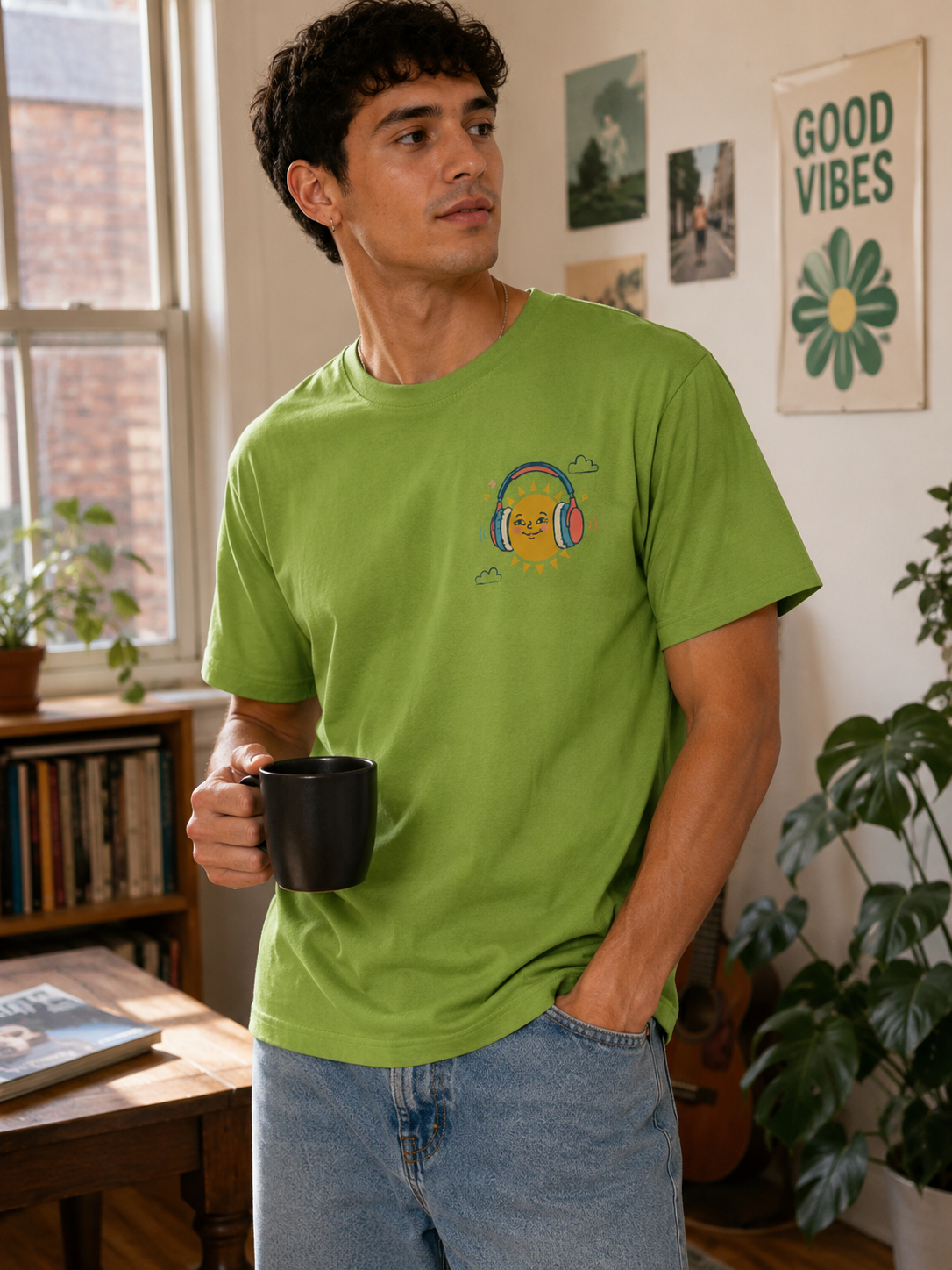 Sunny Headphones Everyday Tee