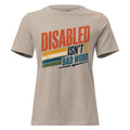 Product mockup of disabled isn't a bad word tee