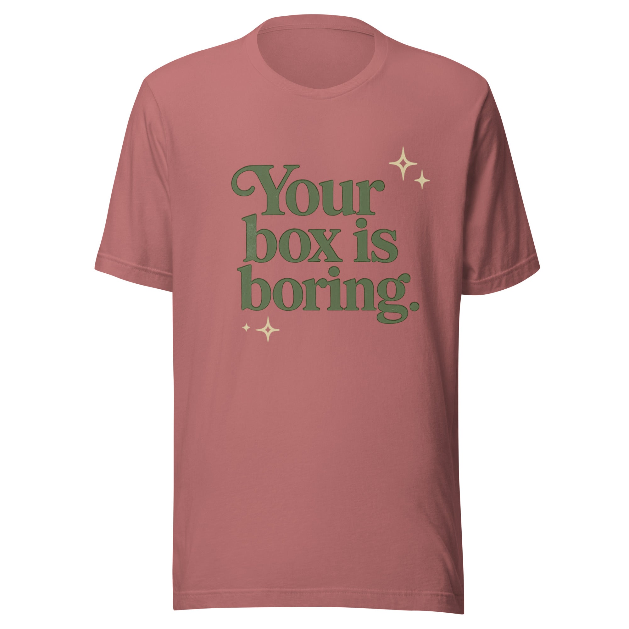 Product mockup mauve your box is boring with stars