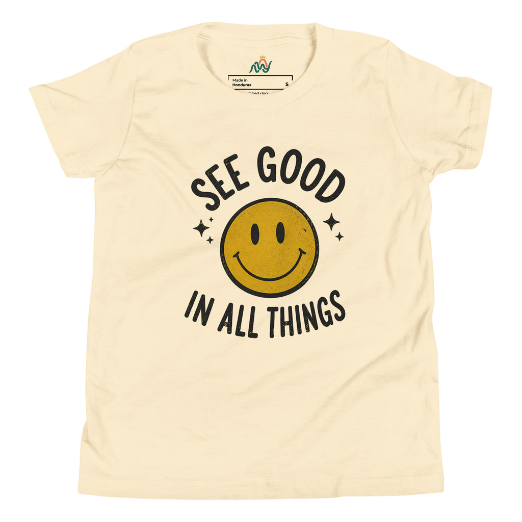 Product mockup of see the good Tee