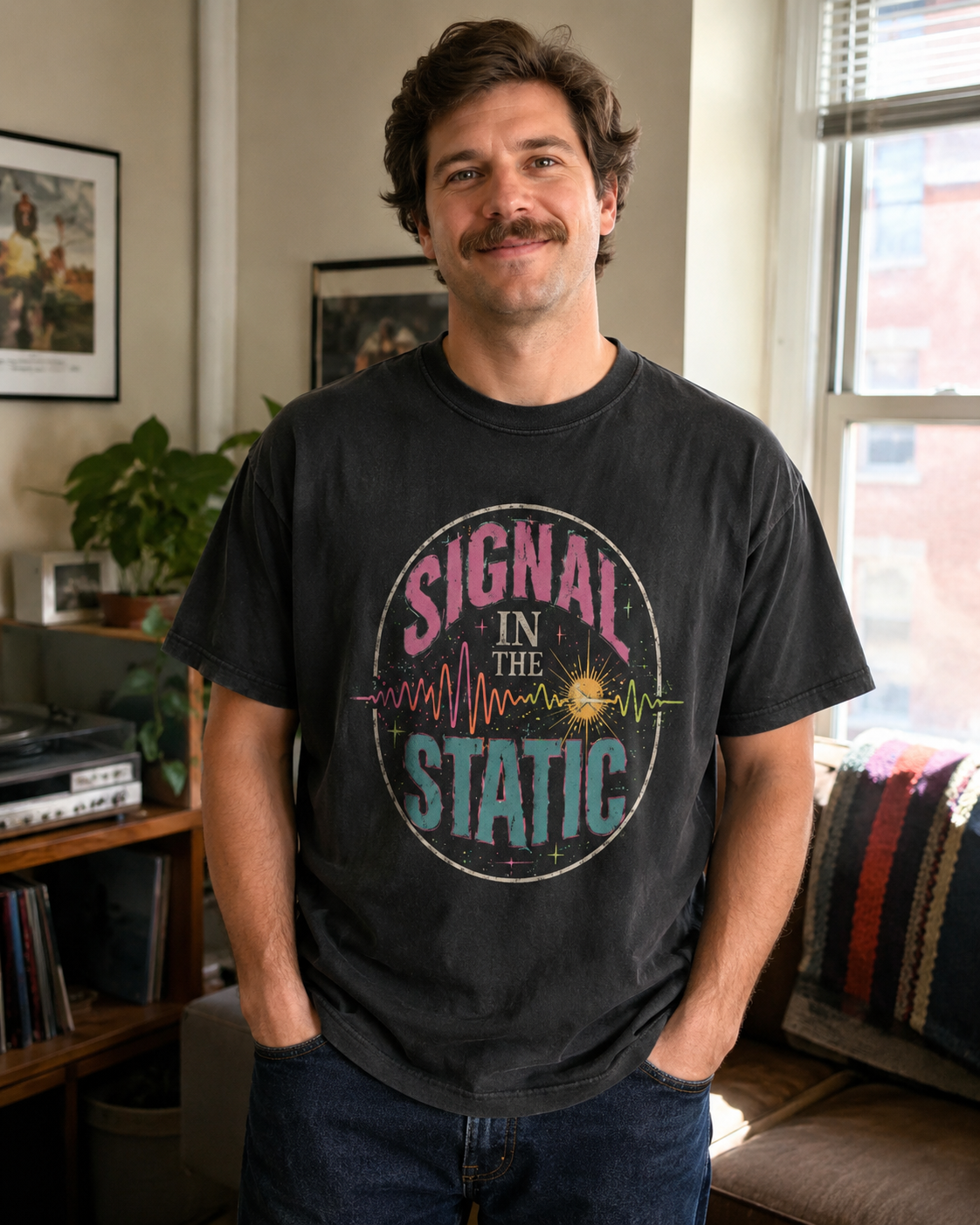 Signal in the Static Retro Graphic Tee
